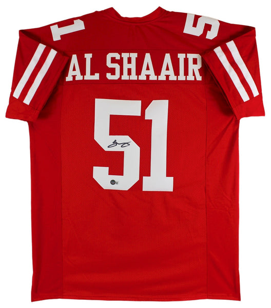 Azeez Al-Shaair Authentic Signed Red Pro Style Jersey Autographed BAS Witnessed