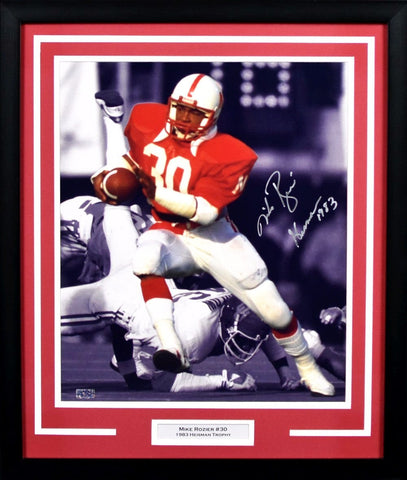 MIKE ROZIER AUTOGRAPHED NEBRASKA CORNHUSKERS 16x20 FRAMED PHOTO COA
