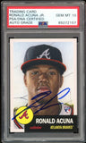 2018 Topps Living #19 Ronald Acuna Jr. RC On Card PSA/DNA Auto GEM MINT 10