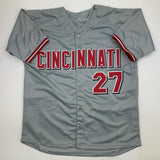 Autographed/Signed Jose Rijo 90 WS MVP Cincinnati Grey Jersey Beckett COA