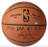 Deandre Ayton Signed (Black) 2018 NBA #1 Pick Authentic Basketball Steiner LE 22