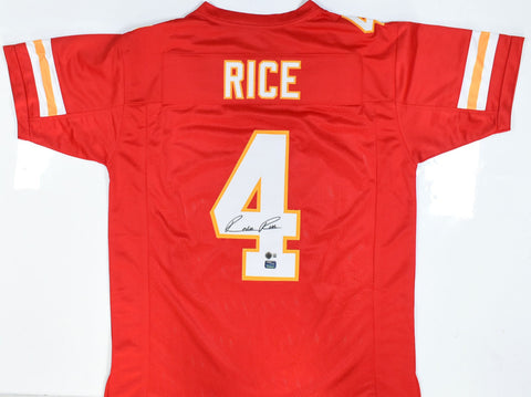 Rashee Rice Autographed Red Pro Style Jersey - Beckett W Hologram *Black