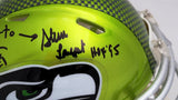 Steve Largent & Jim Zorn Signed Seahawks Flash Green Speed Mini Helmet MCS Holo