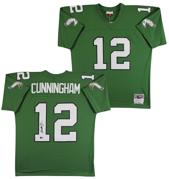 Eagles Randall Cunningham Signed Green Mitchell & Ness Jersey BAS Witnessed