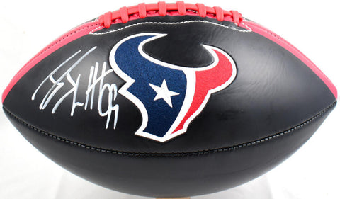 JJ Watt Autographed Houston Texans Black Logo Football-Beckett W Hologram *White