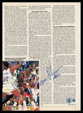 Hakeen Olajuwon Autographed 8x11 Magazine Page Photo Rockets Beckett QR #BS36785