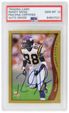 Randy Moss Signed Vikings 1998 Topps Football Rookie Card #352 (PSA - Auto 10)