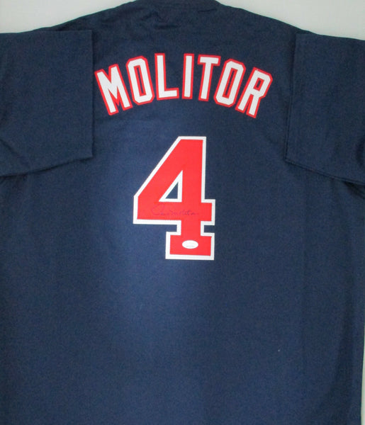 Twins PAUL MOLITOR Signed Custom Replica Navy Jersey AUTO - HOF '04 - JSA