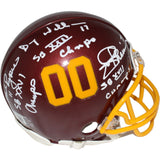 Joe Theismann Mark Rypien Doug Williams VSR4 Mini Helmet Beckett 42283