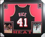 GLEN RICE (Heat black SKYLINE) Signed Autographed Framed Jersey JSA