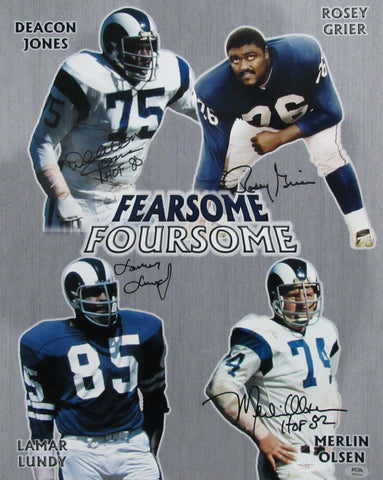 Fearsome Foursome Signed by 4 Players 16x20 Photo LA Rams PSA/DNA 185318