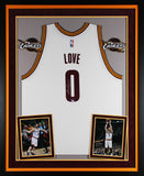 Cavaliers Kevin Love Signed White Nike Swingman Framed Jersey UDA #BAM52539