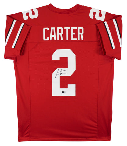 Ohio State Cris Carter Authentic Signed Red Pro Style Jersey BAS Witnessed