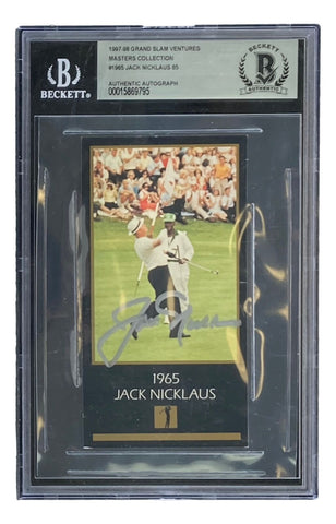 Jack Nicklaus Signed 1997-98 PGA Grand Slam Ventures #1965 Trading Card BAS