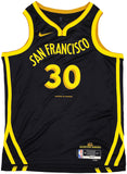 WARRIORS STEPHEN CURRY AUTOGRAPHED NIKE SWINGMAN CITY JERSEY 48 BECKETT 234086