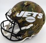 ZACH WILSON AUTOGRAPHED JETS CAMO FULL SIZE SPEED HELMET BECKETT QR 194725