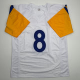 Autographed/Signed Jared Verse Los Angeles LA White Football Jersey Beckett COA