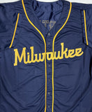 Brewers Infielder JOEY ORTIZ Signed Custom Replica Blue Jersey AUTO - JSA