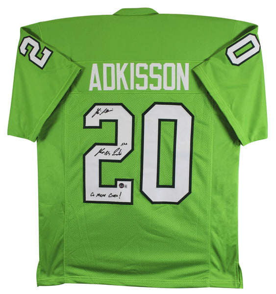 Kevin Adkisson Kevin Von Erich "2x Insc" Signed Green Pro Style Jersey BAS Wit