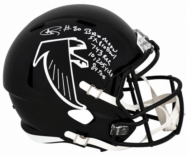 Andre Rison Signed Falcons (90-02) Riddell F/S Replica Helmet w/5-Insc -(SS COA)