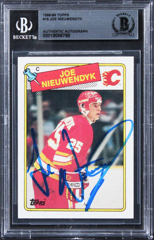 Flames Joe Nieuwendyk Authentic Signed 1998 Topps #16 Card BAS Slabbed
