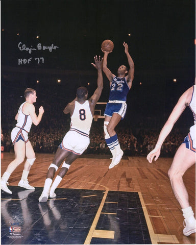 Elgin Baylor Los Angeles Lakers Signed 16" x 20" Shooting Photo with HOF 77 Insc