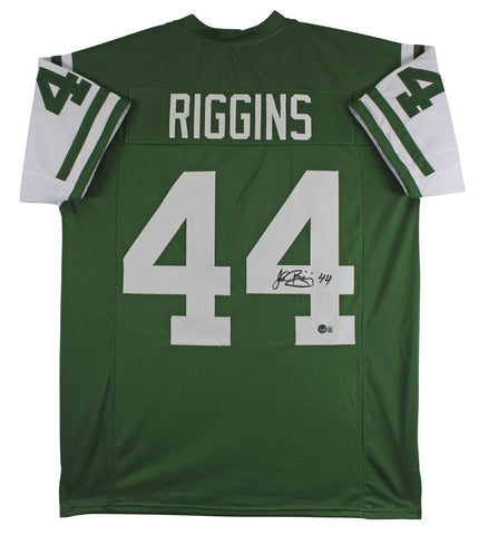 John Riggins Authentic Signed Green Pro Style Jersey Autographed BAS Witnessed