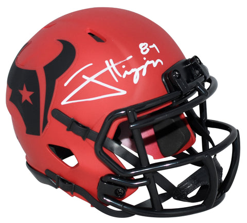 JAYDEN HIGGINS AUTOGRAPHED HOUSTON TEXANS RAVE SPEED MINI HELMET BECKETT