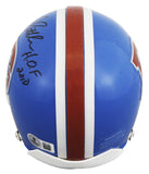 Broncos Floyd Little "HOF 2010" Signed VSR4 Rep Mini Helmet BAS #BV01102