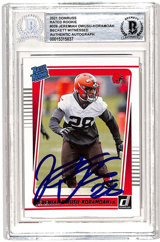 Jeremiah Owusu-Komamoah Signed 2021 Panini Donruss #326 Beckett 38723