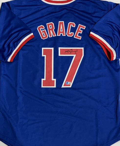 MARK GRACE Signed Custom Replica Blue Chicago Cubs Jersey AUTO - BAS