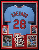 SUEDE FRAMED ST LOUIS CARDINALS NOLAN ARENADO AUTOGRAPHED JERSEY FANATICS HOLO