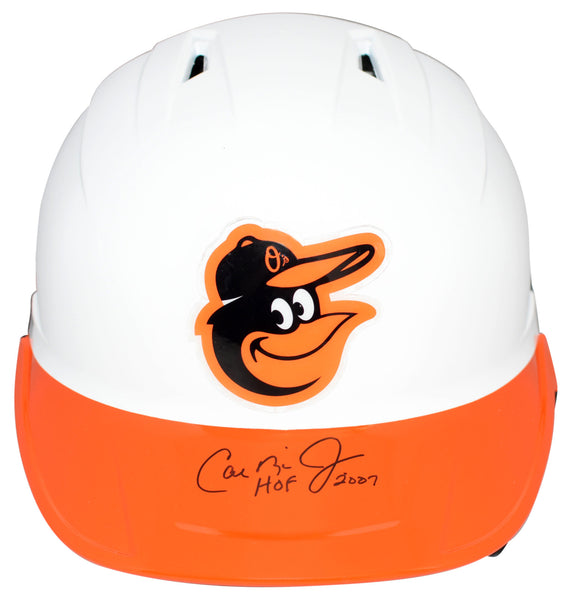 CAL RIPKEN JR SIGNED BALTIMORE ORIOLES FULL SIZE BATTING HELMET W/ HOF 2007