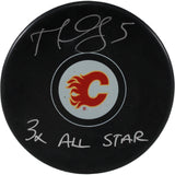 Mark Giordano Autographed/Signed Calgary Flames Logo Puck 3x All Star JSA 53957