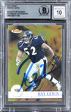 Ravens Ray Lewis Signed 2001 Finest #36 Card Auto Graded Mint 10! BAS Slabbed