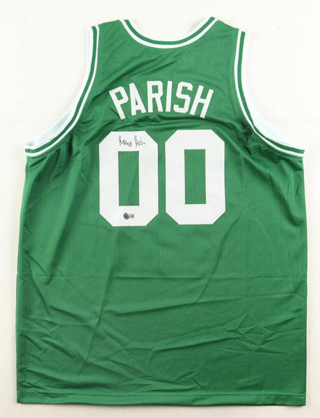 Robert Parish Signed Boston Celtics Home Jersey (Beckett) 4xNBA Champion Center