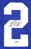 Eli Apple Signed New York Custom Blue Jersey
