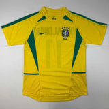 Autographed/Signed Ronaldinho Brazil Yellow Soccer Futbol Jersey Beckett BAS COA