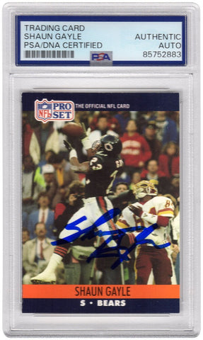 Shaun Gayle Signed Bears 1990 Pro-Set RC Football Card #450 - (PSA Encapsulated)