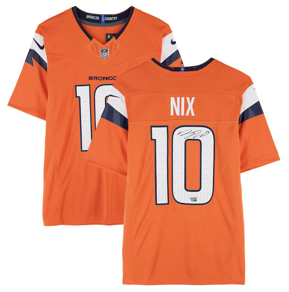 Bo Nix Autographed Denver Broncos Orange Limited Jersey Fanatics