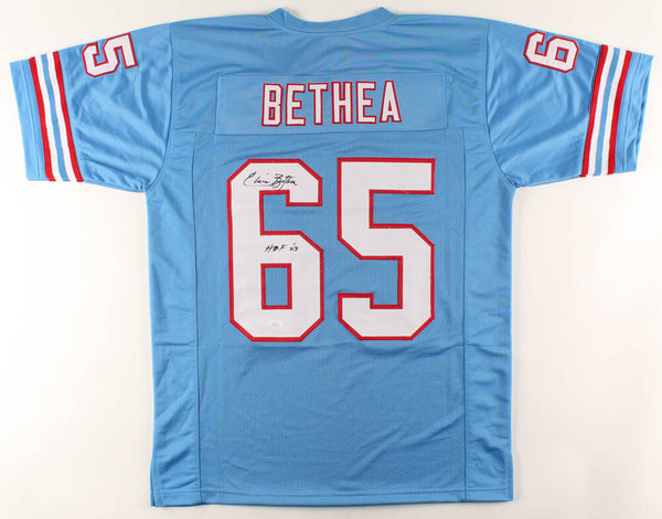 Elvin Bethea Signed Houston Oilers Jersey Ins. "HOF 83" (JSA COA) 8xPro Bowl DE
