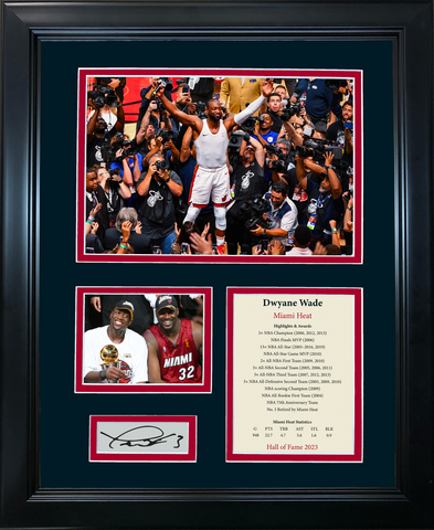 Framed Dwyane Wade Hall of Fame Facsimile Engraved Auto Miami Heat 12"x15" Photo