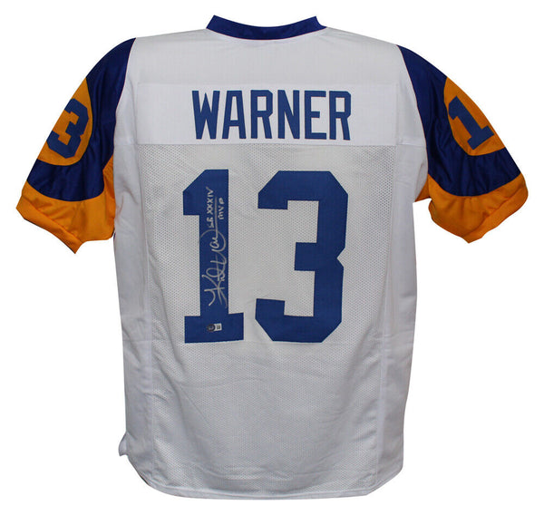 Kurt Warner Autographed/Signed Pro Style White XL Jersey SB MVP Beckett 35839