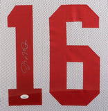 Joe Montana Signed San Francisco 49ers 35x43 Framed Jersey /JSA/ 8xPro Bowl QB