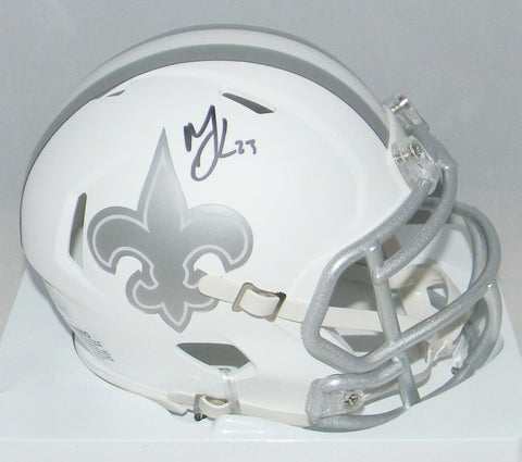 MARSHON LATTIMORE AUTOGRAPHED SIGNED NEW ORLEANS SAINTS ICE MINI HELMET JSA