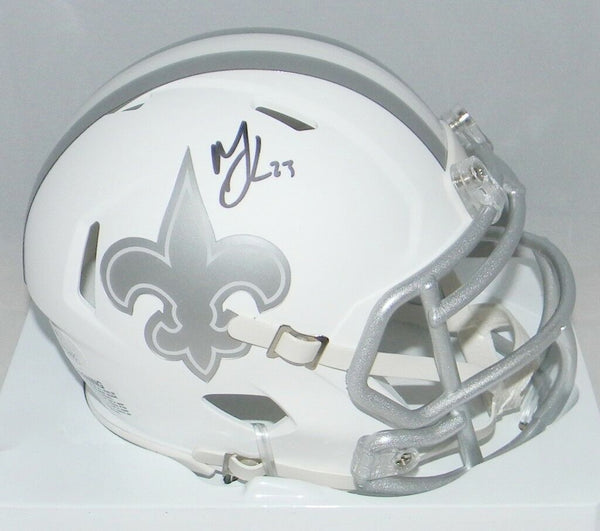 MARSHON LATTIMORE AUTOGRAPHED SIGNED NEW ORLEANS SAINTS ICE MINI HELMET JSA