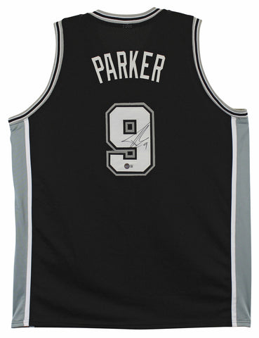 Tony Parker Authentic Signed Black Pro Style Jersey Autographed BAS Witnessed
