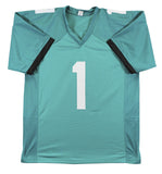 Travis Etienne Authentic Signed Teal Pro Style Jersey Autographed BAS Witnessed