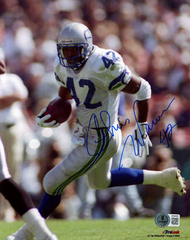 Chris Warren Autographed Seattle Seahawks 8x10 Photo PL White Run Beckett 56831