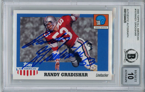Randy Gradishar Autographed 2005 Topps All American Trading Card BAS Slab 31477